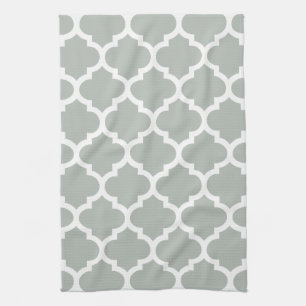 Quatrefoil Silver Gray Kitchen Towelen Theedoek