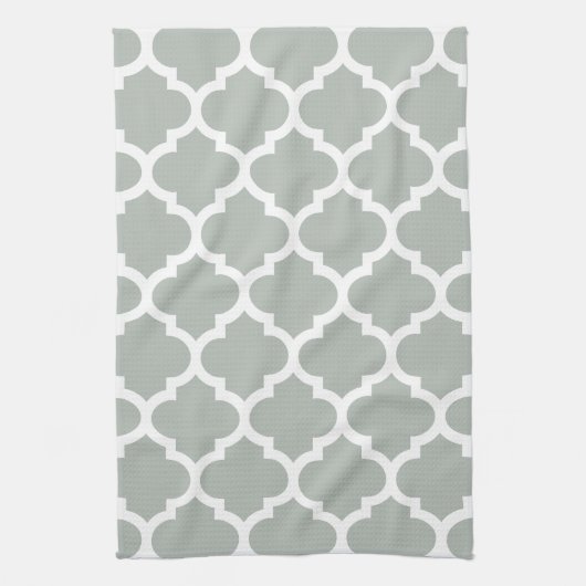 Quatrefoil Silver Gray Kitchen Towelen Theedoek (Verticaal)