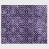 Quatrefoil Silver Metallic Paars Violet Velvet Cadeaupapier (Vlak)