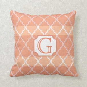 Quatrefoil Stripe Monogram van Cheryl Daniels Kussen