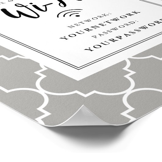 Quatrefoil Wifi Sign Poster (Hoek)