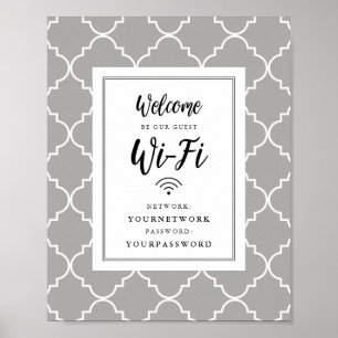 Quatrefoil Wifi Sign Poster