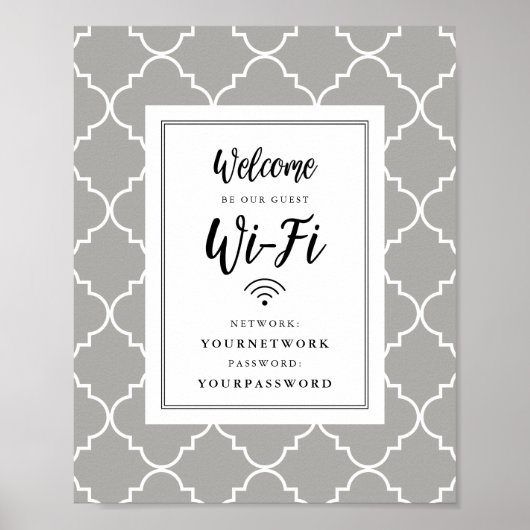 Quatrefoil Wifi Sign Poster (Voorkant)