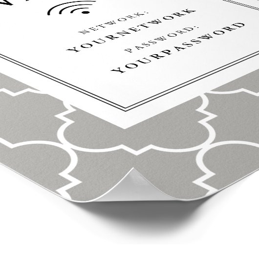 Quatrefoil Wifi Sign Poster (Hoek)