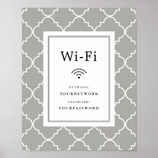 Quatrefoil Wifi Sign Poster (Voorkant)