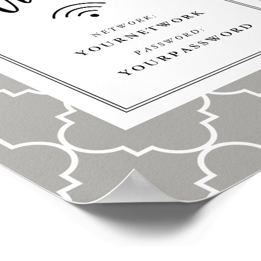 Quatrefoil Wifi Sign Poster (Hoek)