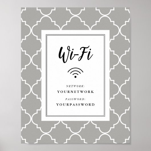 Quatrefoil Wifi Sign Poster (Voorkant)