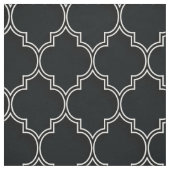 Quatrefoil Wit op Zwart Stof (Swatch)