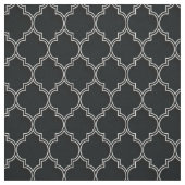 Quatrefoil Wit op Zwart Stof (Swatch)