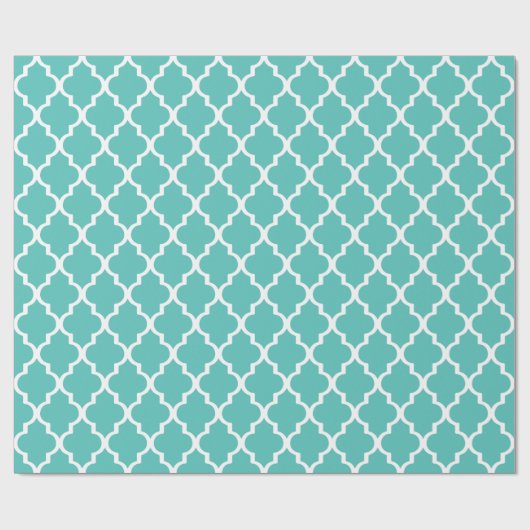 Quatrefoil-wrapppapier - Turquoise Cadeaupapier (Vlak)