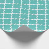 Quatrefoil-wrapppapier - Turquoise Cadeaupapier (Hoek)