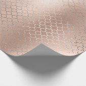 Quatrefoil Zilveren Glam Roze Rose Goud Art Deco Cadeaupapier (Hoek)