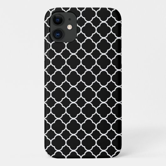 Quatrefoil, zwart-wit, Latticework, Trellis Case-Mate iPhone Case (Achterkant)