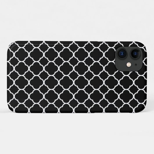 Quatrefoil, zwart-wit, Latticework, Trellis Case-Mate iPhone Case (Achterkant (horizontaal))