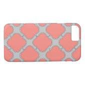 Quatrefoliekoraal en grijs Case-Mate iPhone case (Achterkant (Horizontaal))