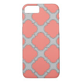 Quatrefoliekoraal en grijs Case-Mate iPhone case (Achterkant)