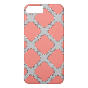 Quatrefoliekoraal en grijs Case-Mate iPhone case