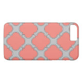 Quatrefoliekoraal en grijs Case-Mate iPhone case (Achterkant (Horizontaal))