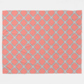 Quatrefoliekoraal en grijs fleece deken (Voorkant (Horizontaal))