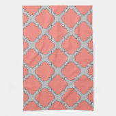 Quatrefoliekoraal en grijs theedoek (Verticaal)