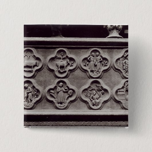 Quatrefoliën met de Tekenen van de Zodiac Vierkante Button 5,1 Cm (Voorkant)