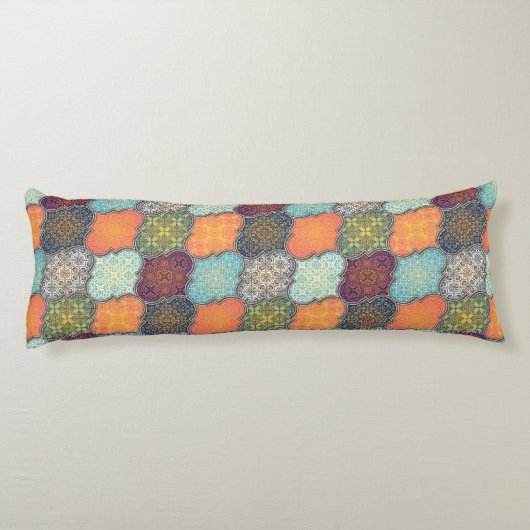 Quatrefoliepatroon Lichaamskussen (Achterkant)