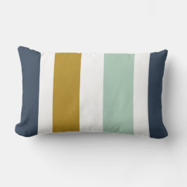 Quattro Stripe in Mint, Mustard, Navy Blue, White Kussen