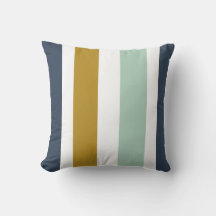 Quattro Stripe in Navy Blue, Celadon, Ochre, White