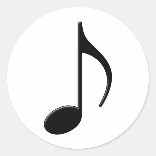 Quaver - Achtste muzieksymbool voor notities Ronde Sticker (Voorkant)