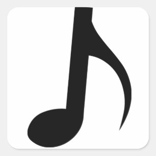Quaver muzieknoot vierkante sticker