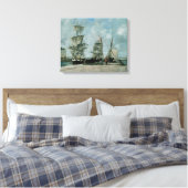 Quay in Honfleur Canvas Afdruk (Insitu (Slaapkamer))