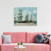 Quay in Honfleur Canvas Afdruk (Insitu (Woonkamer))