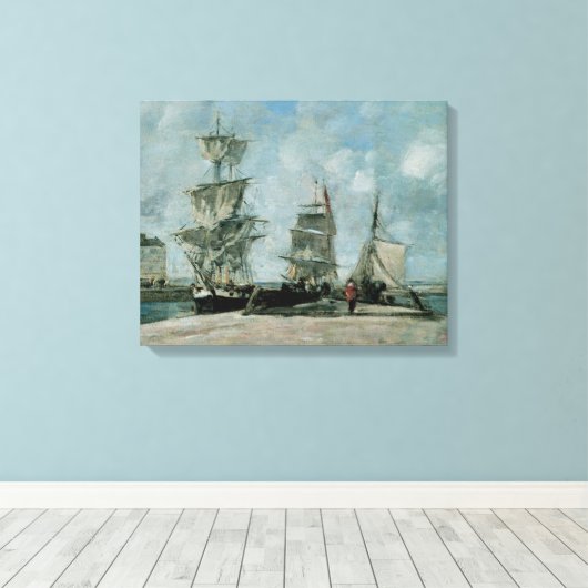 Quay in Honfleur Canvas Afdruk (Insitu (Houten vloer))