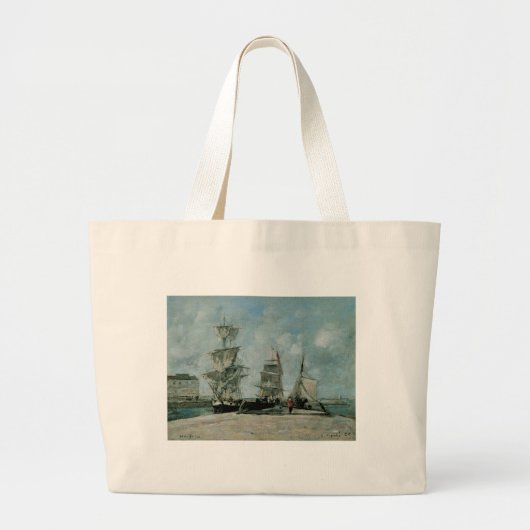 Quay in Honfleur Grote Tote Bag (Voorkant)