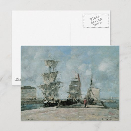 Quay te Honfleur, 1865 Briefkaart (Voorkant / Achterkant)