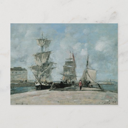 Quay te Honfleur, 1865 Briefkaart (Voorkant)