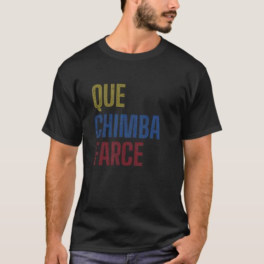 Que Chimba Parce Colombiaanse vlag Retro T-shirt (Voorkant)