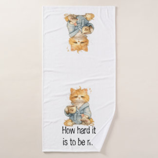 Que Dificil Ser Yo Funny Tired Cat 3-Piece Towel S Bad Handdoek