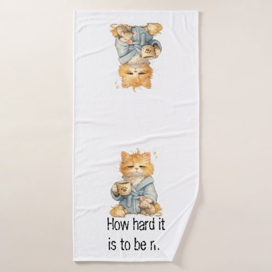 Que Dificil Ser Yo Funny Tired Cat 3-Piece Towel S Bad Handdoek (Badhanddoek)