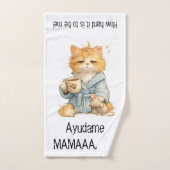 Que Dificil Ser Yo Funny Tired Cat 3-Piece Towel S Bad Handdoek (Handdoek)