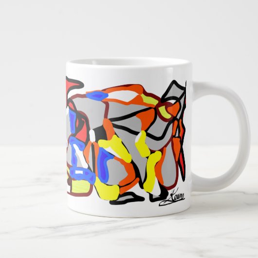 Que Mondo-Mok door NYC Digital Artist Jacob Keum Grote Koffiekop (Rechts)