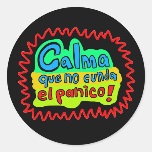 que no cunda el panico mok koffie ronde sticker (Voorkant)
