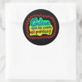 que no cunda el panico mok koffie ronde sticker (Tas)