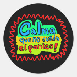 que no cunda el panico mok koffie ronde sticker
