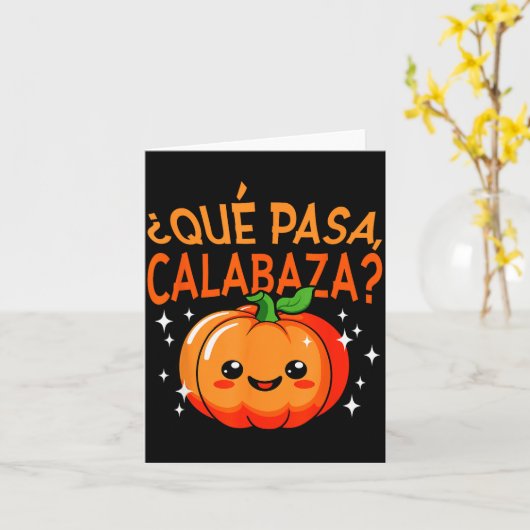Qué Pasa Calabaza Mexican Meastra Spanieacher Hall Kaart (Gele Bloem)