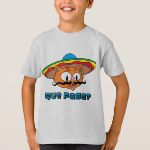 Que Pasa Señor Gato™ Cartoon Mustache Cat T-shirt