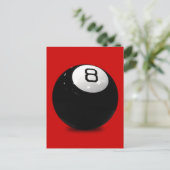QUEBALL POOL GAME SPORTS FUN ICON LOGO BLACK TERWI BRIEFKAART (Staand voorkant)