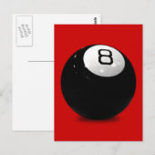 QUEBALL POOL GAME SPORTS FUN ICON LOGO BLACK TERWI BRIEFKAART (Voorkant / Achterkant)