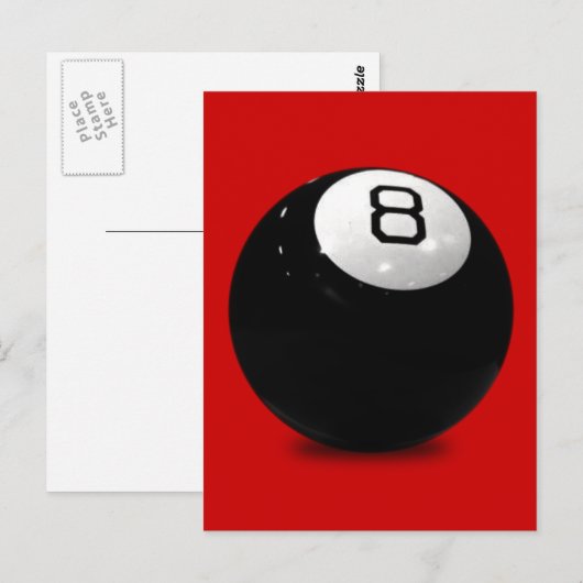 QUEBALL POOL GAME SPORTS FUN ICON LOGO BLACK TERWI BRIEFKAART (Voorkant / Achterkant)