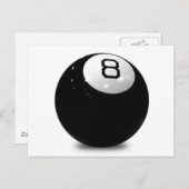 QUEBALL POOL GAME SPORTS FUN ICON LOGO BLACK TERWI BRIEFKAART (Voorkant / Achterkant)